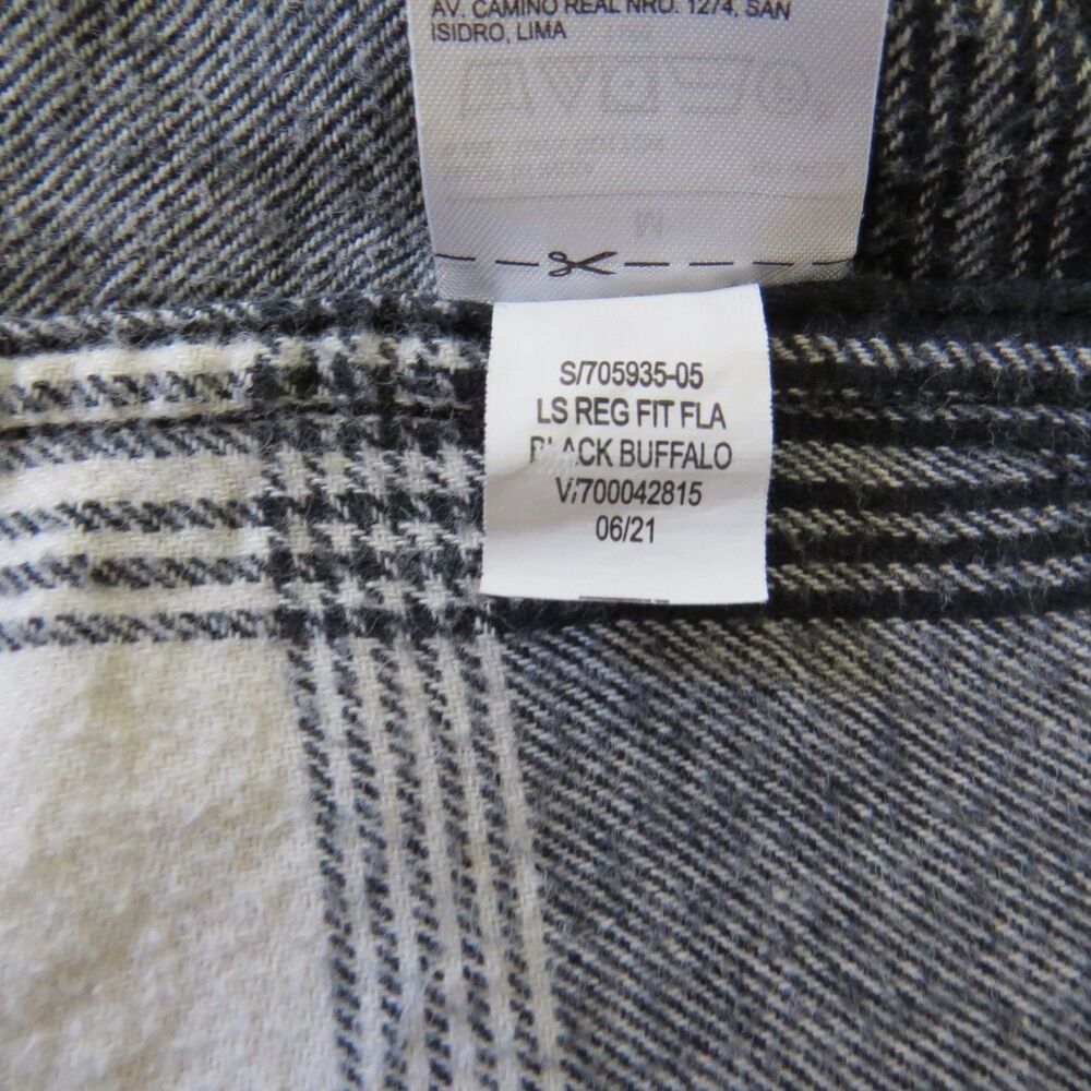 Old Navy Men's Black Buffalo Plaid 100% Cotton Flannel Shirt Medium - Picture 9 of 9